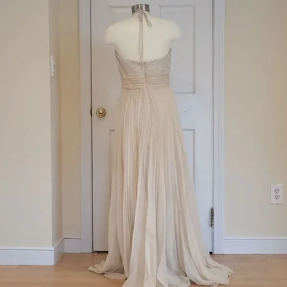 ABS Vintage style deep V halter gown - Picture 2 of 5